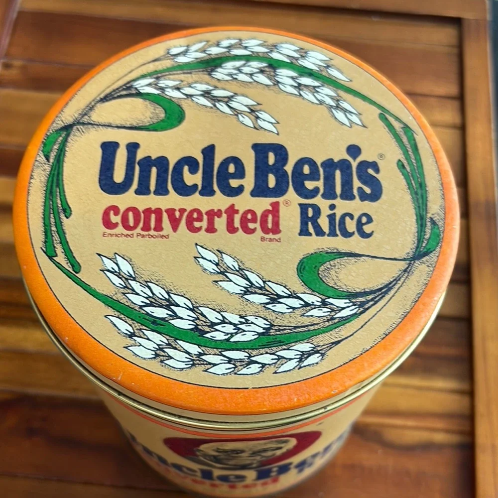Vintage 1985 Uncle Ben's Converted Rice 64 Oz Advertising Tin: Reproduction